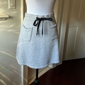 Gray Skirt with Black Drawstring